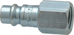Coilhose Pneumatics - 1/4 Female NPT European High Flow Pneumatic Hose Connector - Plated Steel, 1/4" Body Diam - Exact Tooling