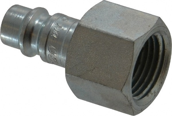 Coilhose Pneumatics - 3/8 Female NPT European High Flow Pneumatic Hose Connector - Plated Steel, 1/4" Body Diam - Exact Tooling