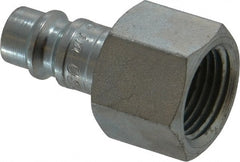 Coilhose Pneumatics - 3/8 Female NPT European High Flow Pneumatic Hose Connector - Plated Steel, 1/4" Body Diam - Exact Tooling