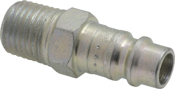 Coilhose Pneumatics - 1/4 Male NPT European High Flow Pneumatic Hose Connector - Plated Steel, 1/4" Body Diam - Exact Tooling