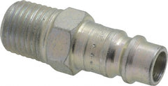 Coilhose Pneumatics - 1/4 Male NPT European High Flow Pneumatic Hose Connector - Plated Steel, 1/4" Body Diam - Exact Tooling