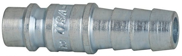 Coilhose Pneumatics - Hose Barb European High Flow Pneumatic Hose Connector - Plated Steel, 1/4" Body Diam, 3/8" Hose ID - Exact Tooling