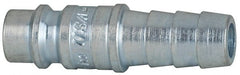 Coilhose Pneumatics - Hose Barb European High Flow Pneumatic Hose Connector - Plated Steel, 1/4" Body Diam, 3/8" Hose ID - Exact Tooling