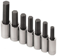 SK - 7 Piece 1/2" Drive Inch Hex Bit Socket Set - 5/16 to 3/4" Hex - Exact Tooling