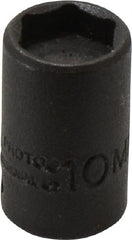 Proto - 1/4" Drive 10mm Standard Magnetic Impact Socket - 6 Points, 15/16" OAL - Exact Tooling