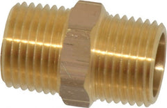 Cerro - 1/2 Male Thread, Brass Industrial Pipe Hex Nipple - MNPTF, 1,200 psi - Exact Tooling