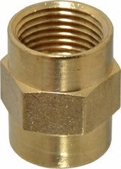 Cerro - 1/2 Female Thread, Brass Industrial Pipe Coupling - FNPTF, 1,200 psi - Exact Tooling