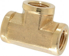 Cerro - 1/4 Female Thread, Brass Industrial Pipe Female Tee - FNPTF, 1,200 psi - Exact Tooling