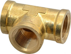 Cerro - 3/8 Female Thread, Brass Industrial Pipe Female Tee - FNPTF, 1,200 psi - Exact Tooling