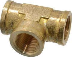 Cerro - 1/2 Female Thread, Brass Industrial Pipe Female Tee - FNPTF, 1,200 psi - Exact Tooling