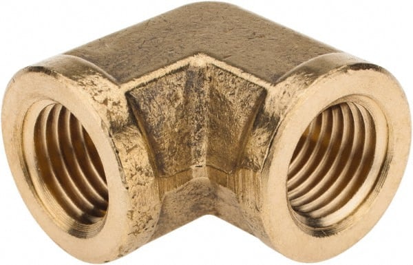 Cerro - 1/4 Female Thread, Brass Industrial Pipe 90° Female Elbow - FNPTF, 1,200 psi - Exact Tooling