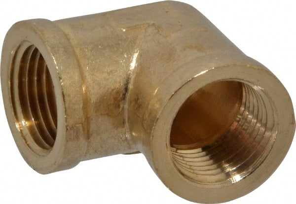 Cerro - 3/8 Female Thread, Brass Industrial Pipe 90° Female Elbow - FNPTF, 1,200 psi - Exact Tooling