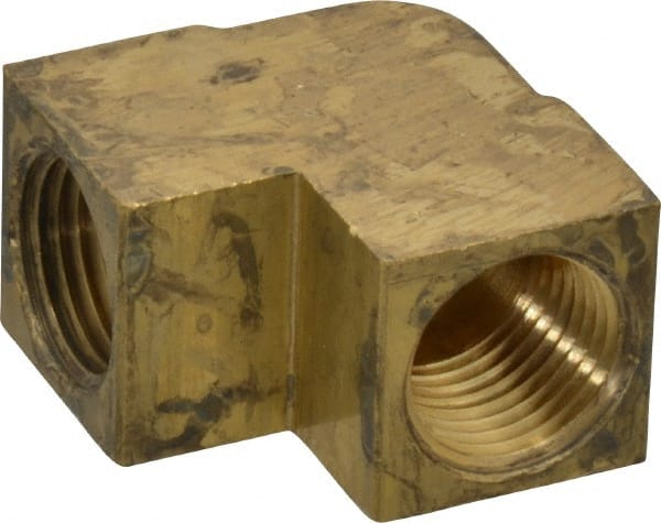Cerro - 1/2 Female Thread, Brass Industrial Pipe 90° Female Elbow - FNPTF, 1,200 psi - Exact Tooling