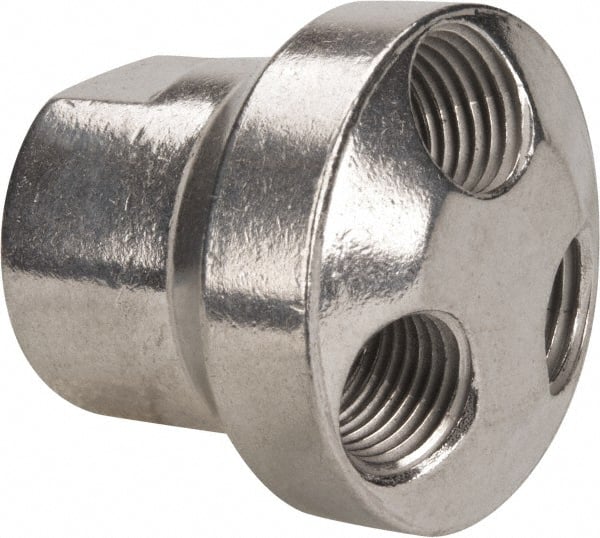 Coilhose Pneumatics - 3/8" ID, Air Hose Manifold - Aluminum - Exact Tooling