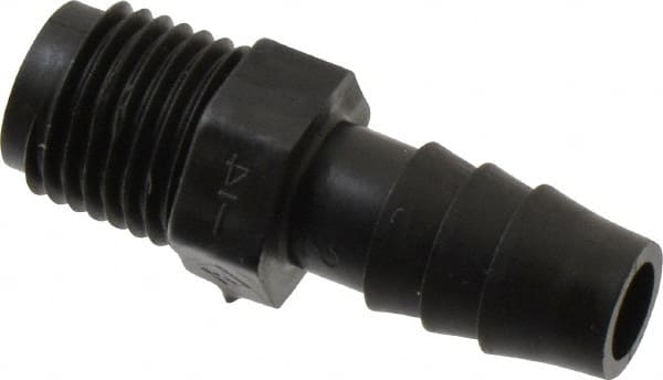 NewAge Industries - 3/8" Barb, 1/4 NPT, Multiple Barbed Tube Connector - Polyethylene, Male - Exact Tooling