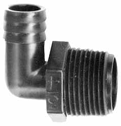 NewAge Industries - 1/4" Barb, 3/8 NPT, Multiple Barbed Tube Elbow - Polyethylene, Male - Exact Tooling