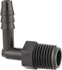 NewAge Industries - 1/4" Barb, 1/4 NPT, Multiple Barbed Tube Elbow - Polyethylene, Male - Exact Tooling