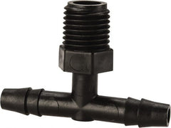 NewAge Industries - 1/4" Barb, 1/4 NPT, Multiple Barbed Tube Tee - Polyethylene, Male - Exact Tooling