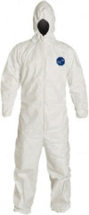 Dupont - Size XL Film Laminate General Purpose Coveralls - White, Zipper Closure, Elastic Cuffs, Elastic Ankles, Serged Seams - Exact Tooling