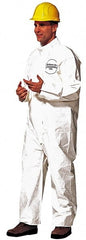 Dupont - Size 2XL Saranex Chemical Resistant Coveralls - White, Zipper Closure, Open Cuffs, Open Ankles, Bound Seams - Exact Tooling