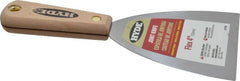 Hyde Tools - 4" Wide Steel Putty Knife - Flexible, Hardwood Handle, 7-3/4" OAL - Exact Tooling