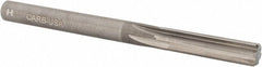 Hertel - Letter H Solid Carbide 6 Flute Chucking Reamer - Straight Flute, Straight Shank, 1-1/8" Flute Length, 3-1/4" OAL - Exact Tooling