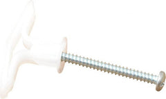 Toggler - #6 to 14 Screw, 5/16" Diam, 1-1/2" Long, 5/8 to 3/4" Thick, Plastic Toggle Drywall & Hollow Wall Anchor - 5/16" Drill, Plastic, Use in Drywall - Exact Tooling