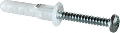 Toggler - 5/16" Diam, 5/16" Drill, 1-5/8" OAL, 1-3/8" Min Embedment Lag Shield Concrete Anchor - Plastic, Flange Head - Exact Tooling