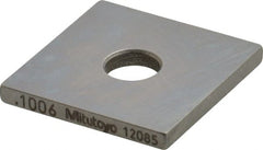 Mitutoyo - 0.1006" Square Steel Gage Block - Accuracy Grade 0, Includes Certificate of Inspection - Exact Tooling