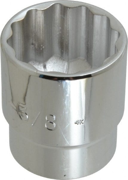 Proto - 1-3/8", 1/2" Drive, Standard Hand Socket - 12 Points, 2" OAL, Chrome Vanadium, Chrome Finish - Exact Tooling