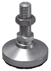 Gibraltar - 3/8-16 Bolt Thread, Studded Pivotal Stud Mount Leveling Pad & Mount - 3,750 Max Lb Capacity, 1-1/4" Base Diam - Exact Tooling