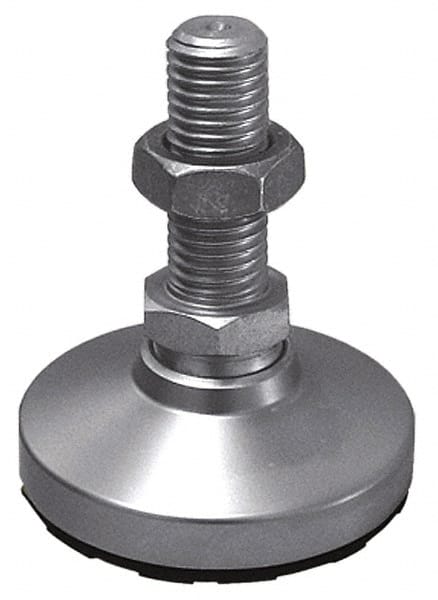 Gibraltar - 3/4-10 Bolt Thread, Studded Pivotal Stud Mount Leveling Pad & Mount - 7,400 Max Lb Capacity, 3" Base Diam - Exact Tooling