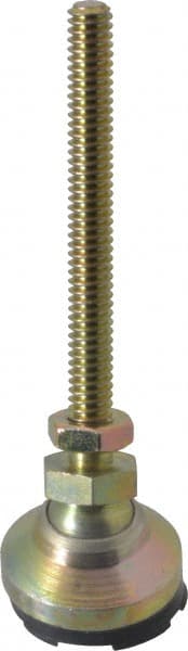 Gibraltar - 1/4-20 Bolt Thread, Studded Pivotal Stud Mount Leveling Pad & Mount - 1,000 Max Lb Capacity, 1" Base Diam - Exact Tooling