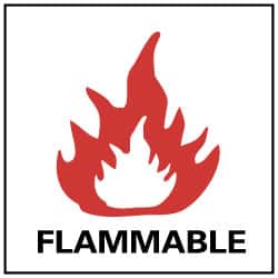 NMC - Flammable, Plastic Fire Sign - 7" Wide x 7" High - Exact Tooling