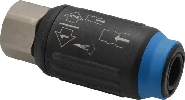 Legris - 3/8 Female NPT Industrial Pneumatic Hose Safety Coupler - Fiber Glass, 1/4" Body Diam - Exact Tooling