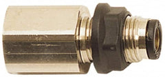 Legris - 5/32" Outside Diam, 1/4 NPT, Brass Push-to-Connect Tube Female Bulkhead - 290 Max psi - Exact Tooling
