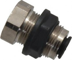 Legris - 1/4" Outside Diam, 1/8 NPT, Brass Push-to-Connect Tube Female Bulkhead - 290 Max psi - Exact Tooling