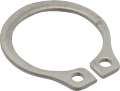Rotor Clip - 8.94mm Groove Diam, 3/8" Shaft Diam, Passivated Stainless Steel, Snap External Retaining Rings - 0.029" Groove Width, 0.012" Groove Depth, 0.025" Ring Thickness, Grade 15-7 Grade 632 - Exact Tooling