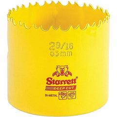 Starrett - 2-9/16" Diam, 2" Cutting Depth, Hole Saw - High Speed Steel Saw, Toothed Edge - Exact Tooling