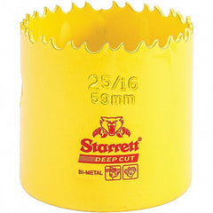 Starrett - 2-5/16" Diam, 2" Cutting Depth, Hole Saw - High Speed Steel Saw, Toothed Edge - Exact Tooling
