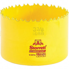 Starrett - 3-3/8" Diam, 2" Cutting Depth, Hole Saw - High Speed Steel Saw, Toothed Edge - Exact Tooling