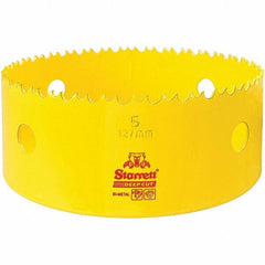 Starrett - 5" Diam, 2" Cutting Depth, Hole Saw - High Speed Steel Saw, Toothed Edge - Exact Tooling