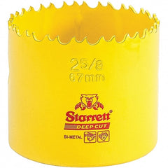 Starrett - 2-5/8" Diam, 2" Cutting Depth, Hole Saw - High Speed Steel Saw, Toothed Edge - Exact Tooling
