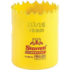 Starrett - 1-13/16" Diam, 2" Cutting Depth, Hole Saw - High Speed Steel Saw, Toothed Edge - Exact Tooling