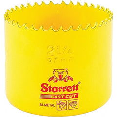 Starrett - 2-1/4" Diam, 1-5/8" Cutting Depth, Hole Saw - High Speed Steel Saw, Toothed Edge - Exact Tooling