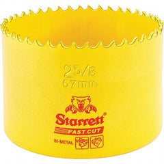 Starrett - 2-5/8" Diam, 1-5/8" Cutting Depth, Hole Saw - High Speed Steel Saw, Toothed Edge - Exact Tooling