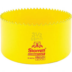 Starrett - 3-1/2" Diam, 1-5/8" Cutting Depth, Hole Saw - High Speed Steel Saw, Toothed Edge - Exact Tooling