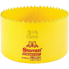 Starrett - 3-1/8" Diam, 1-5/8" Cutting Depth, Hole Saw - High Speed Steel Saw, Toothed Edge - Exact Tooling