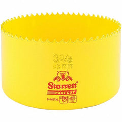 Starrett - 3-3/8" Diam, 1-5/8" Cutting Depth, Hole Saw - High Speed Steel Saw, Toothed Edge - Exact Tooling