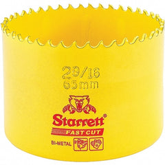 Starrett - 2-9/16" Diam, 1-5/8" Cutting Depth, Hole Saw - High Speed Steel Saw, Toothed Edge - Exact Tooling